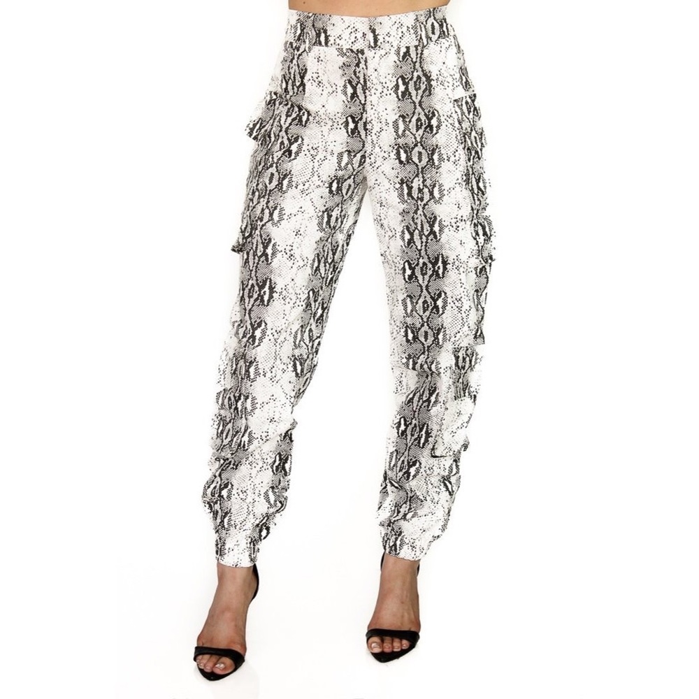 Snake-print Cargo Pants